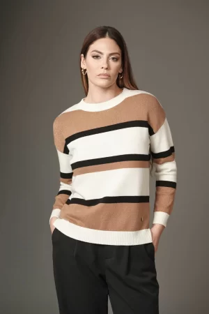 GIROCOLLO ASIMMETRICO RIGHE LUREX F.7 - FF284