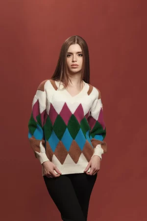 SCOLLO V ROMBI TEDDY - FF453