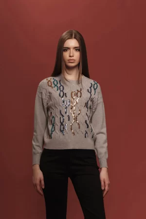 GIROCOLLO LAVORAZ CON PAILLETTES MULTICOLOR F.7 - FF434