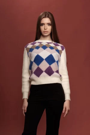 GIROCOLLO FANTASIA ROMBI PELO - FF451