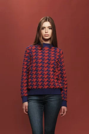 GIROCOLLO PIED DE POULE TEDDY - FF455