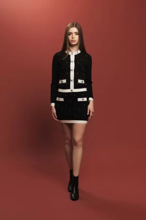 CARDIGAN CHANEL MOTIVO CON STRASS F.7 - FF469