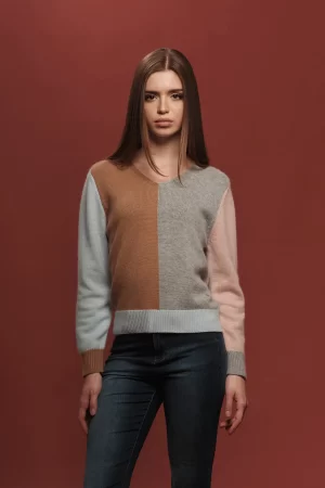 SCOLLO V MULTICOLOR MISTO ANGORA F.5 - FF500