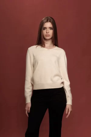 SCOLLO V MISTO ANGORA F.5 - FF507