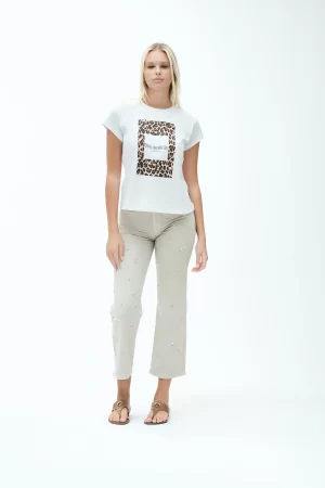 GELSO-PANT TASCHE A FRISO C/APPLIC FLARE BULL - FD015