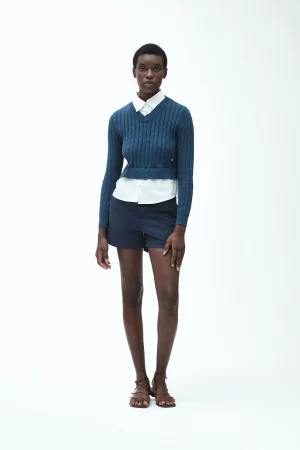 MAGNOLIA-SHORT T.A. C/SPACCHETTI GABARDINA - FD006