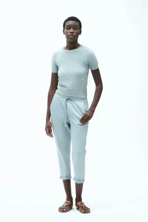 GIROCOLLO MM MAN. A SBUFFO STRASS E PERLE F.12 - FD143