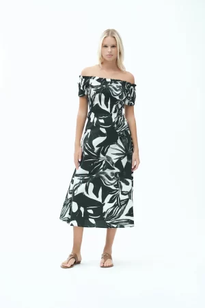 VESTITO PUNTO SMOCK POPELINE STAMPA EXOTIC - FD239