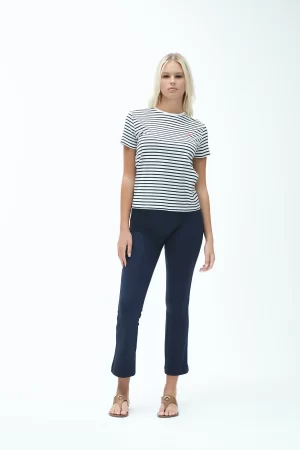 T-SHIRT IN COTONE A RIGHE CON RICAMO LOGO - FD249