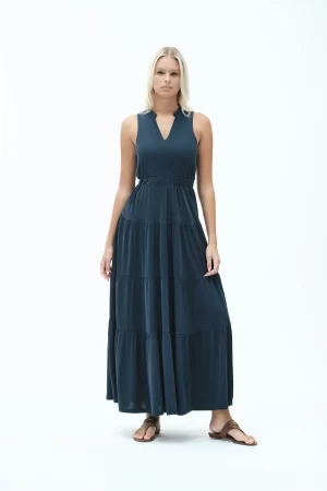 VESTITO LUNGO A BALZE MODAL - FD264