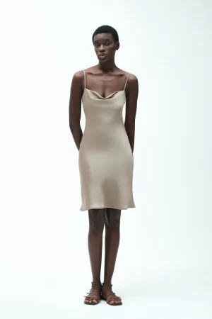 VESTITO MIDI BRETELLINE RASO - FD283