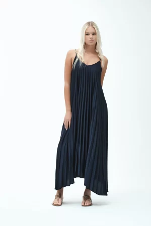 VESTITO LUNGO RASO PLISSE' - FD286