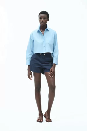 CAMICIA CROPPED POPELINE FISSO - FD297