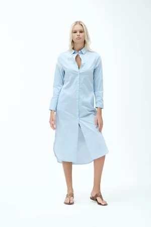 VESTITO CHEMISIER C/TASCHE RIGA POPELINE - FD312