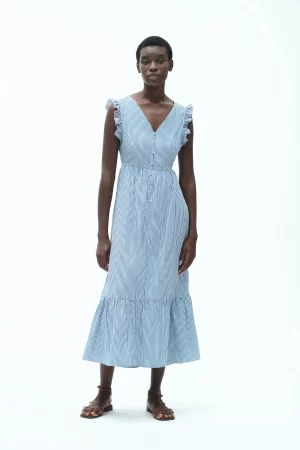 VESTITO LUNGO RIGHE COTONE - FD318