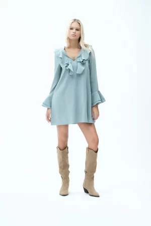 VESTITO ROUCHES SETA LAVATA - FD332