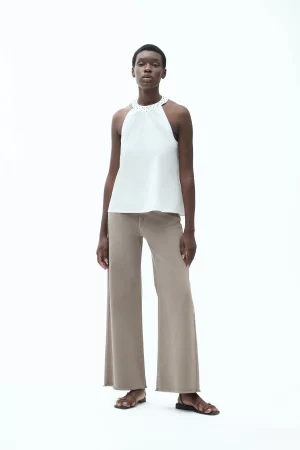 TOP APPLIC SCOLLO AMERICANO POPELINE EL - FD338