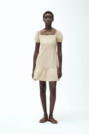 VESTITO SCOLLO QUADRATO POPELINE EL - FD340