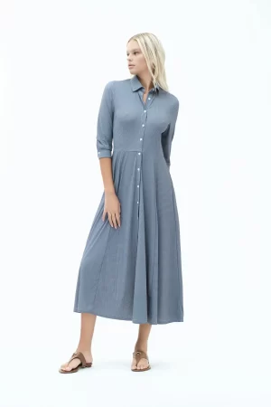 VESTITO LUNGO CHEMISIER TECNICO GEOMETRIC - FD346