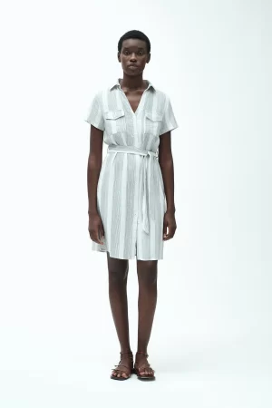 VESTITO MM CHEMISIER MIDI RIGA COTONE - FD383